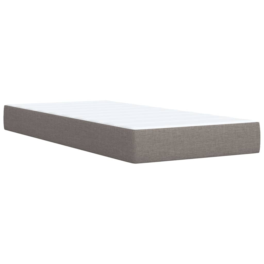 vidaXL Box Spring Bed with Mattress Taupe 90x200 cm Fabric