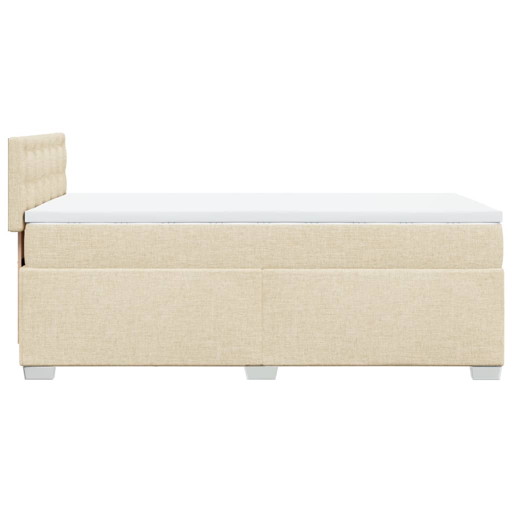 vidaXL Box Spring Bed with Mattress Cream 90x200 cm Fabric