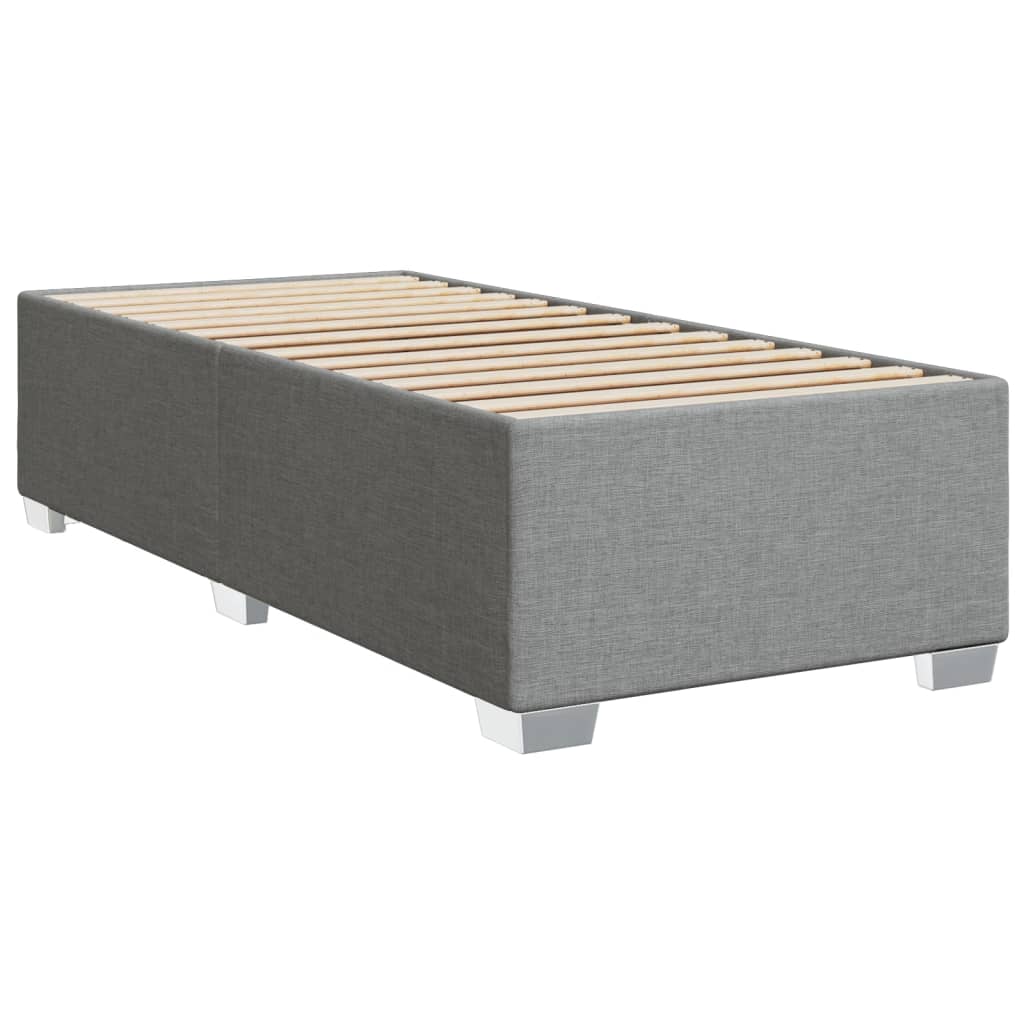 vidaXL Box Spring Bed with Mattress Light Grey 100x200 cm Fabric