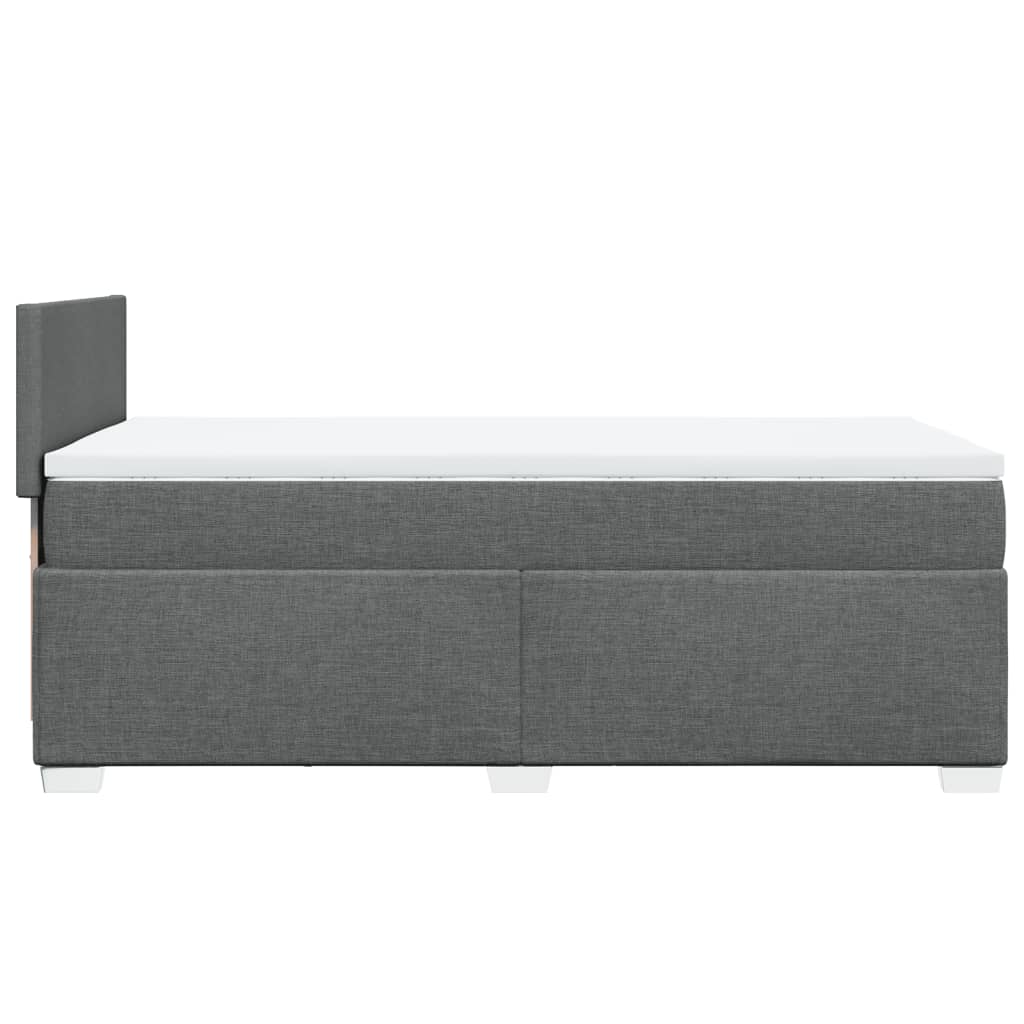 vidaXL Box Spring Bed with Mattress Dark Grey 100x200 cm Fabric