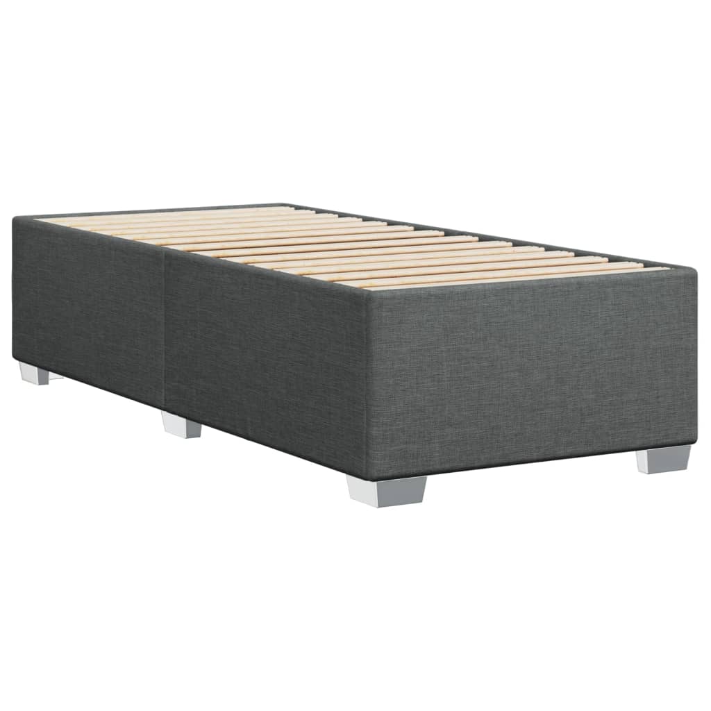 vidaXL Box Spring Bed with Mattress Dark Grey 100x200 cm Fabric