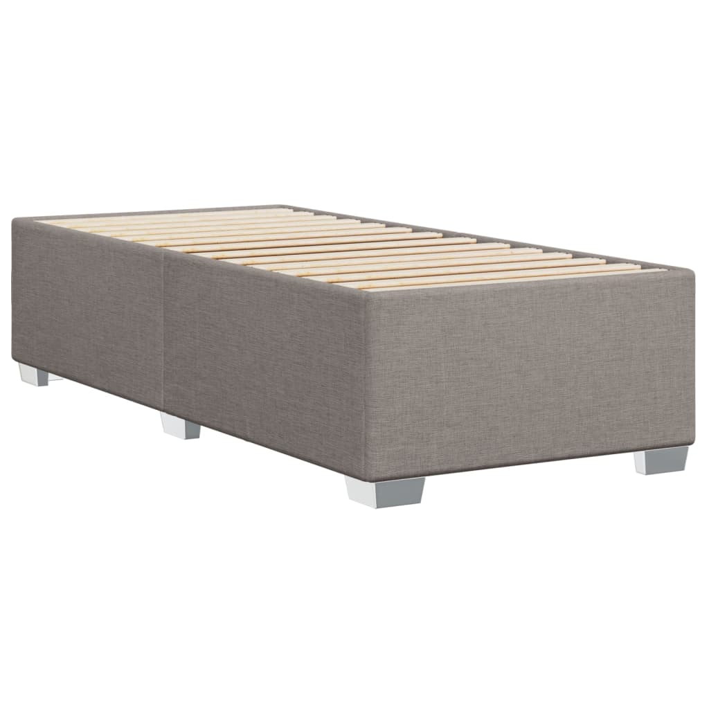 vidaXL Box Spring Bed with Mattress Taupe 100x200 cm Fabric