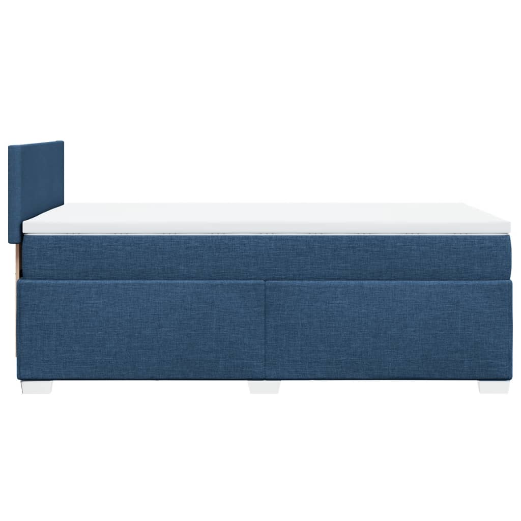 vidaXL Box Spring Bed with Mattress Blue 100x200 cm Fabric