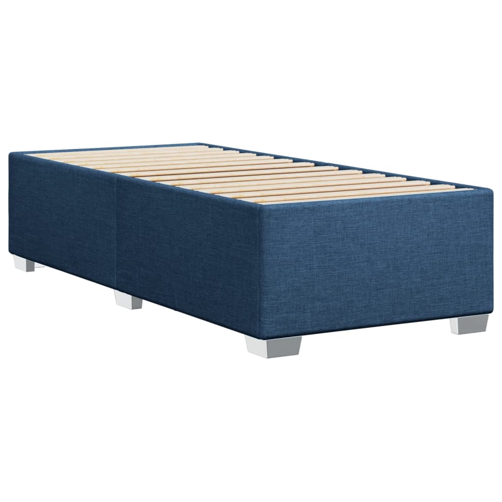 vidaXL Box Spring Bed with Mattress Blue 100x200 cm Fabric