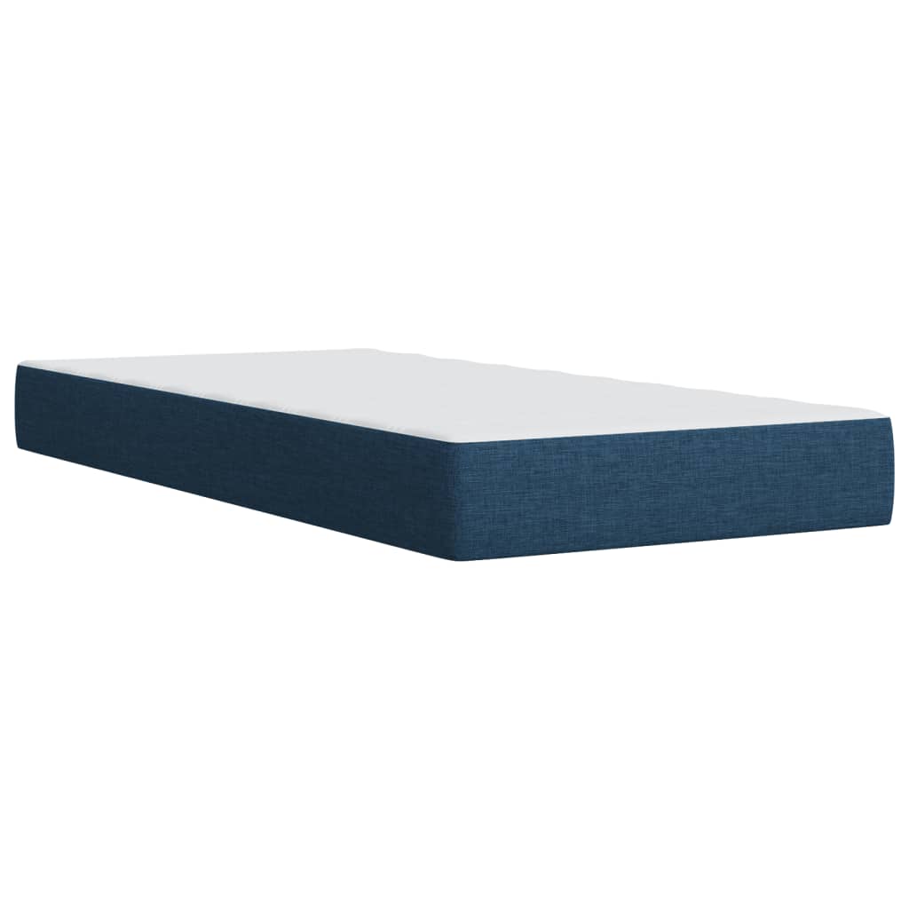 vidaXL Box Spring Bed with Mattress Blue 100x200 cm Fabric