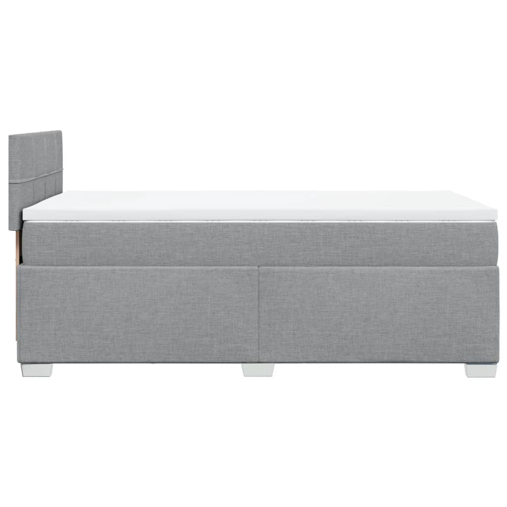 vidaXL Box Spring Bed with Mattress Light Grey 100x200 cm Fabric