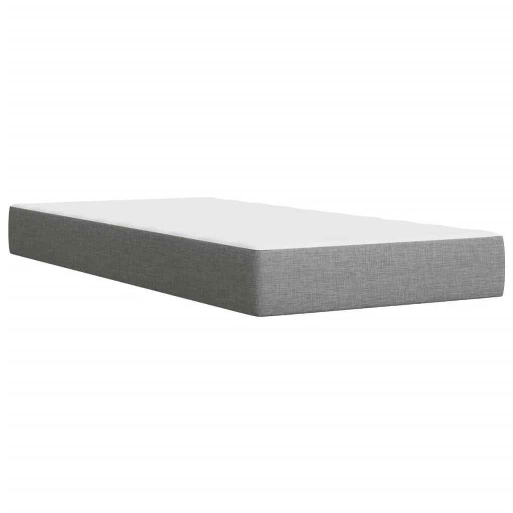 vidaXL Box Spring Bed with Mattress Light Grey 100x200 cm Fabric