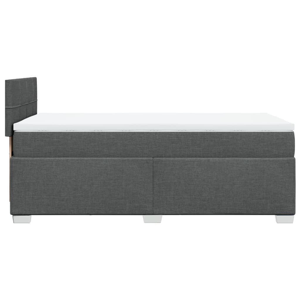 vidaXL Box Spring Bed with Mattress Dark Grey 100x200 cm Fabric