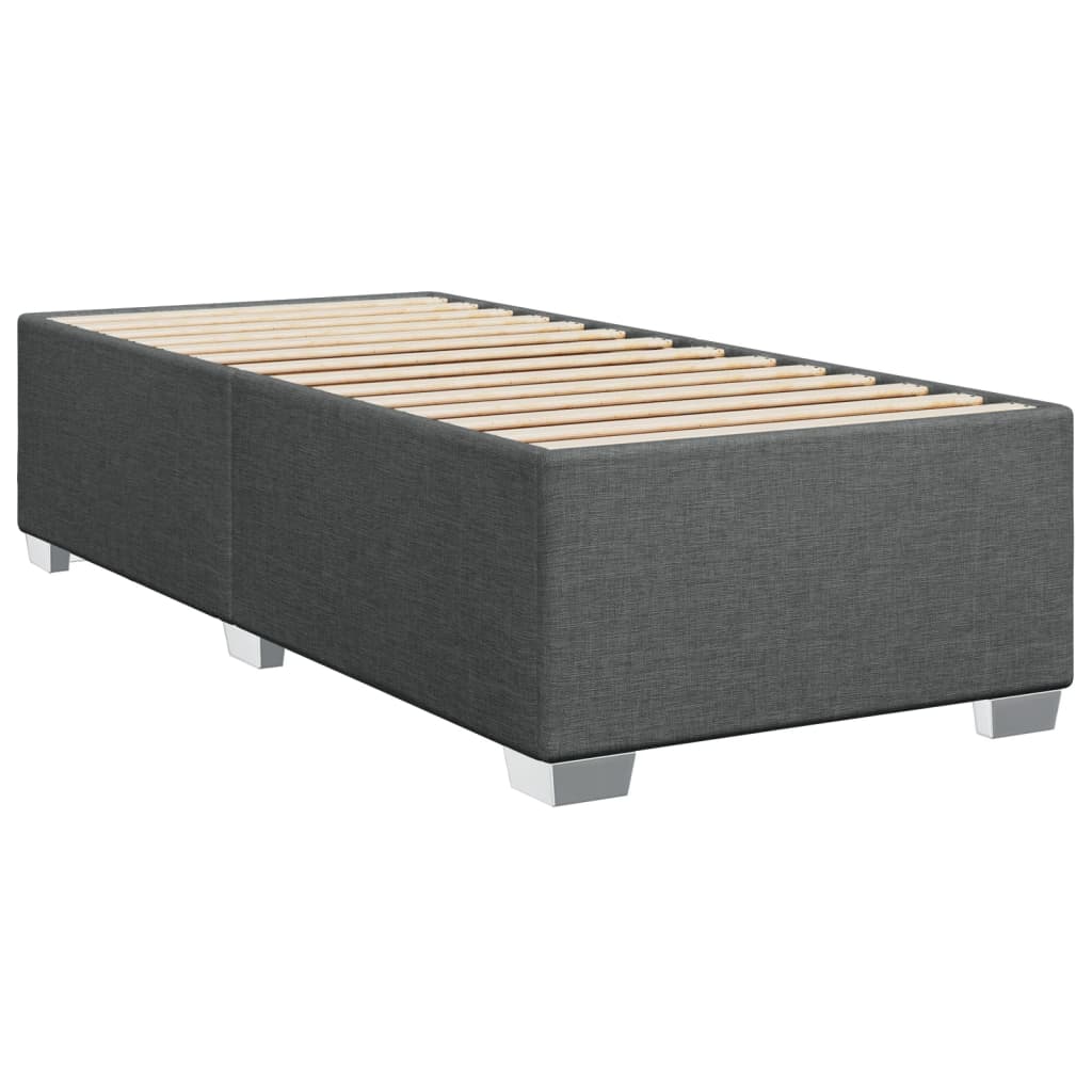 vidaXL Box Spring Bed with Mattress Dark Grey 100x200 cm Fabric