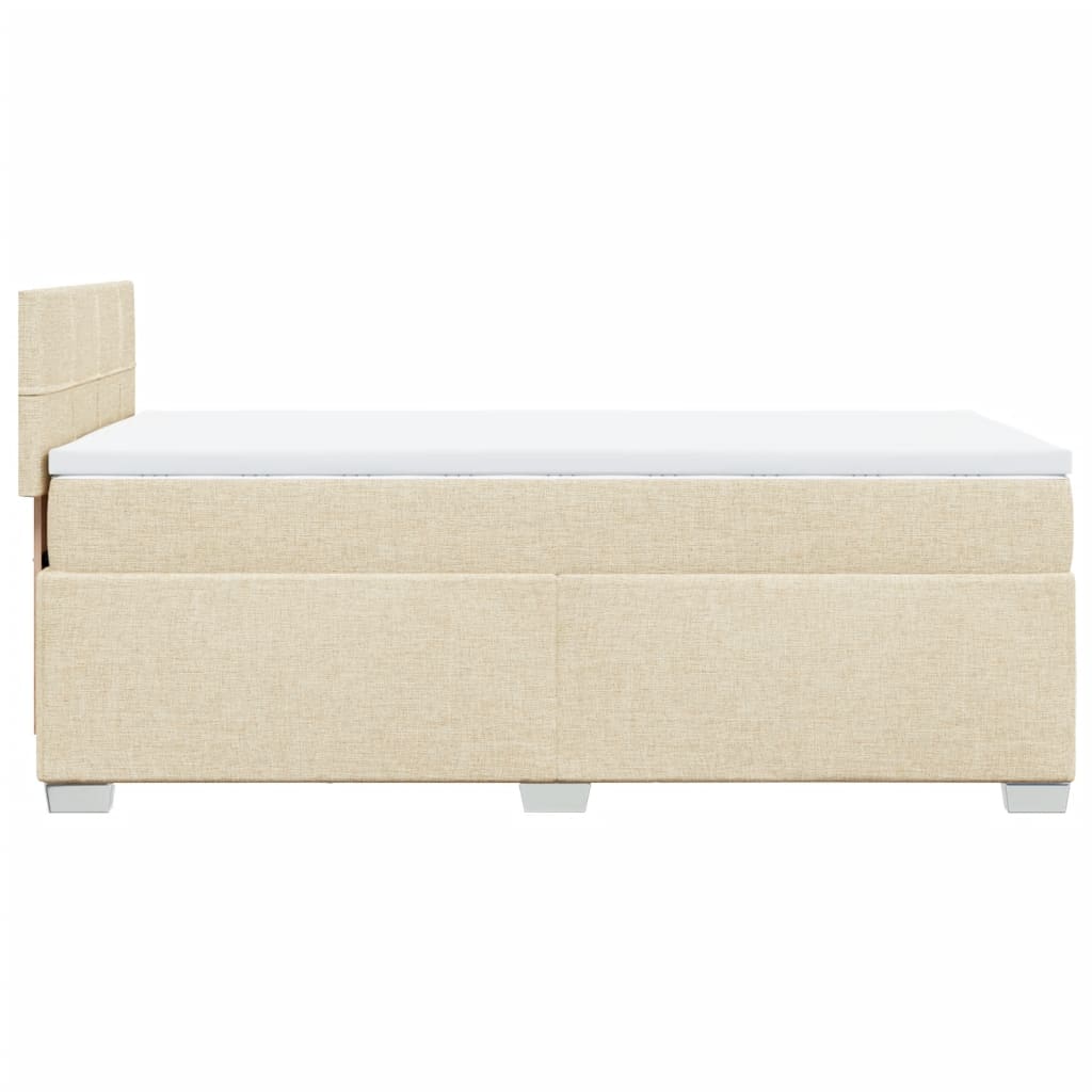 vidaXL Box Spring Bed with Mattress Cream 100x200 cm Fabric