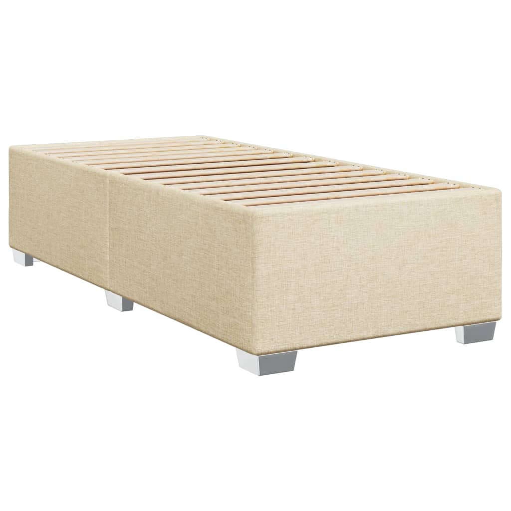 vidaXL Box Spring Bed with Mattress Cream 100x200 cm Fabric