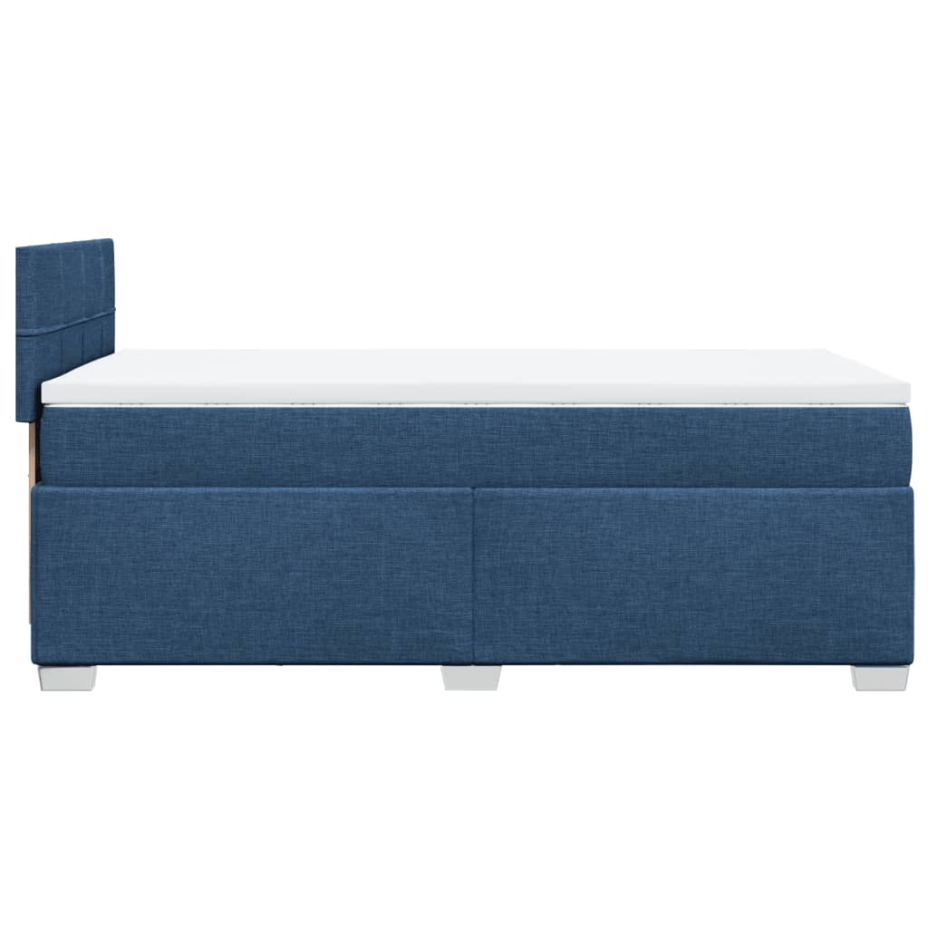 vidaXL Box Spring Bed with Mattress Blue 100x200 cm Fabric