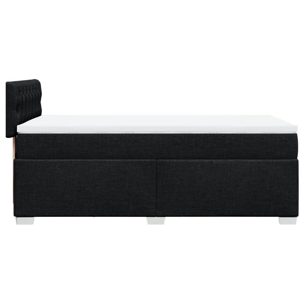 vidaXL Box Spring Bed with Mattress Black 100x200 cm Fabric