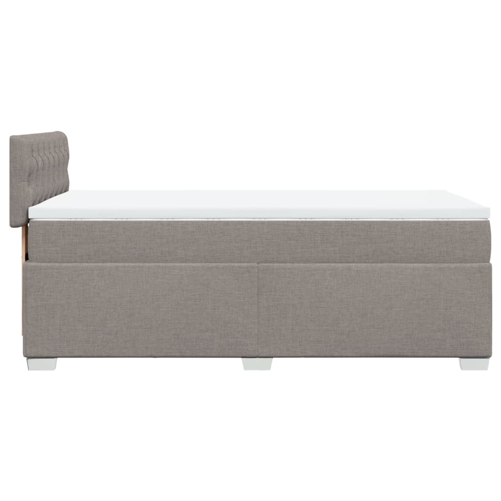 vidaXL Box Spring Bed with Mattress Taupe 100x200 cm Fabric