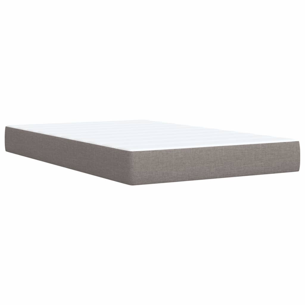 vidaXL Box Spring Bed with Mattress Taupe 100x200 cm Fabric