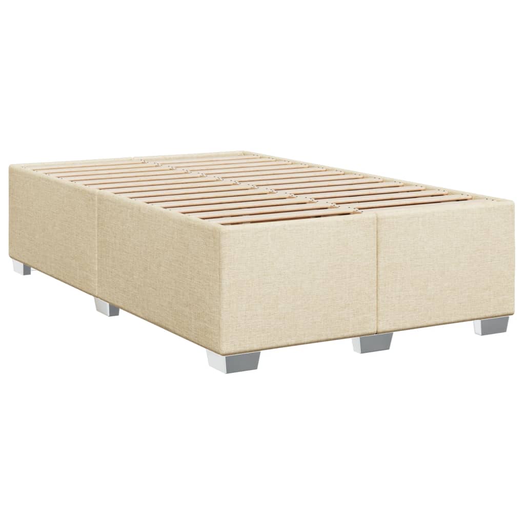 vidaXL Box Spring Bed with Mattress Cream 100x200 cm Fabric