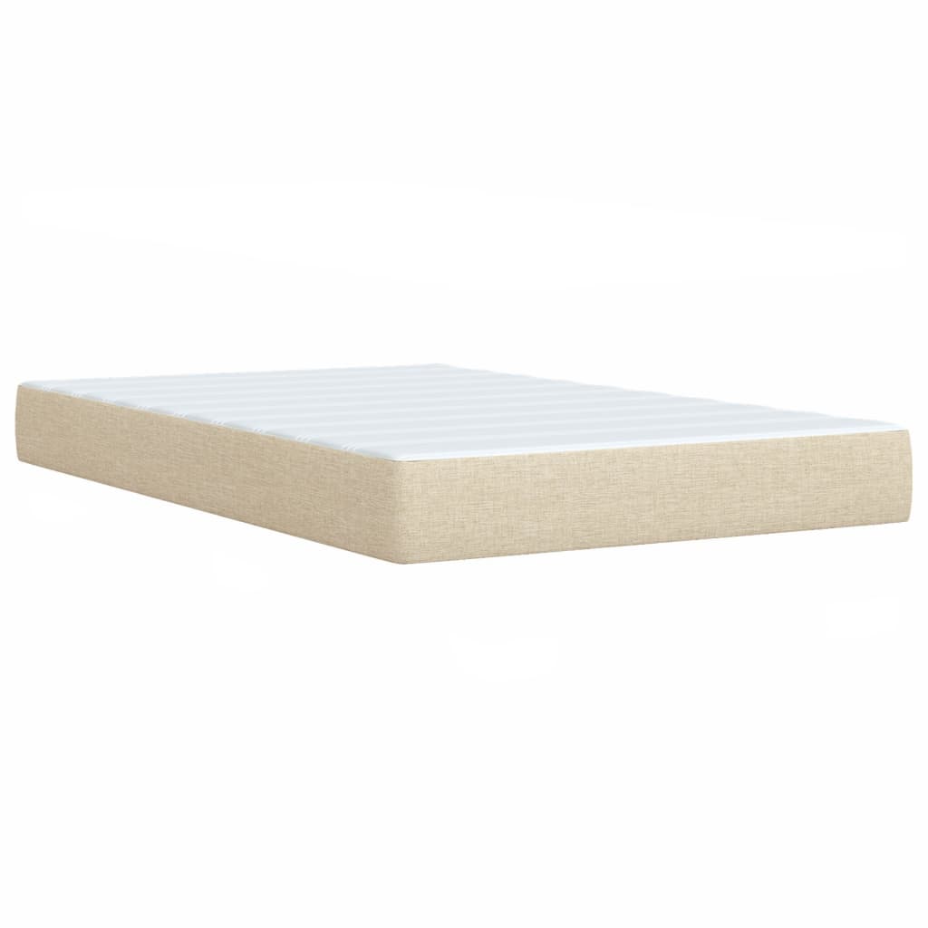 vidaXL Box Spring Bed with Mattress Cream 100x200 cm Fabric