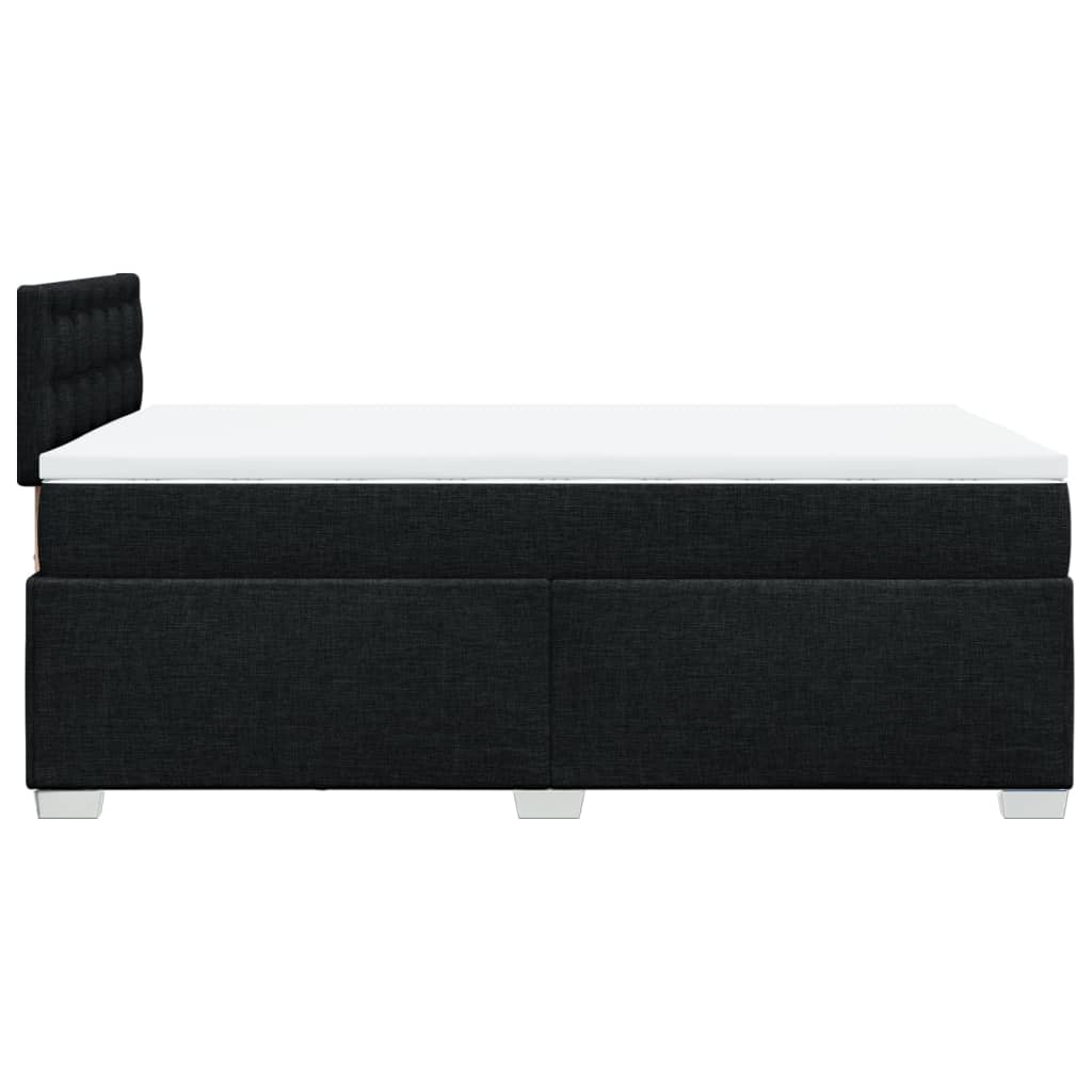 vidaXL Box Spring Bed with Mattress Black 120x190 cm Fabric