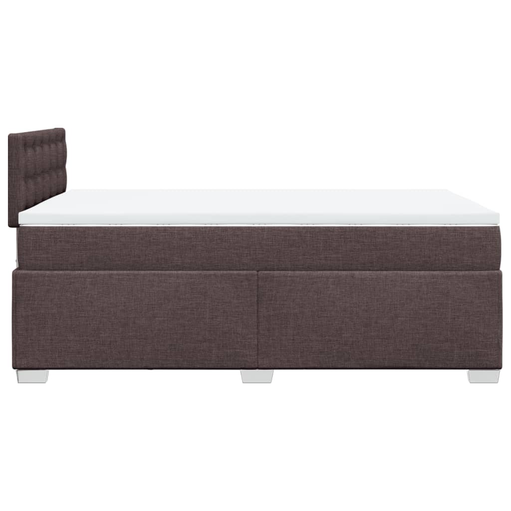 vidaXL Box Spring Bed with Mattress Dark Brown 120x190 cm Fabric