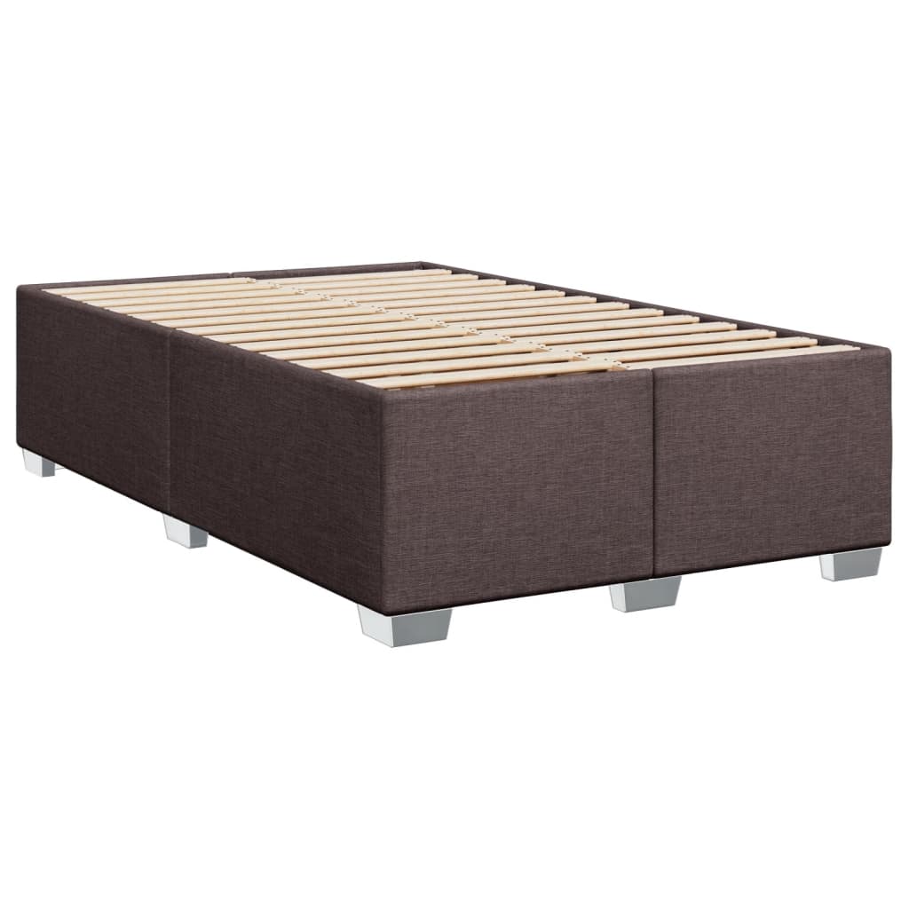 vidaXL Box Spring Bed with Mattress Dark Brown 120x190 cm Fabric