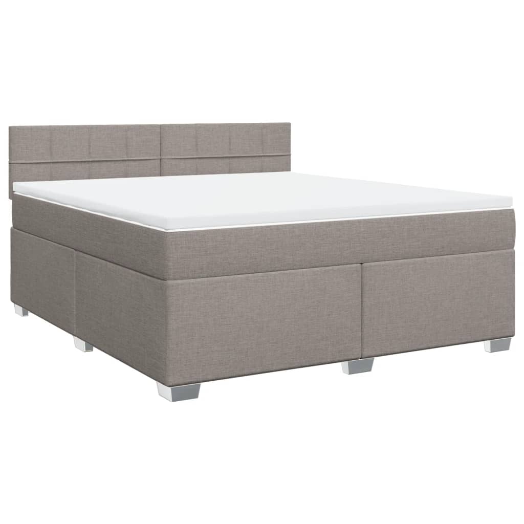 vidaXL Box Spring Bed with Mattress Taupe 180x200 cm Fabric