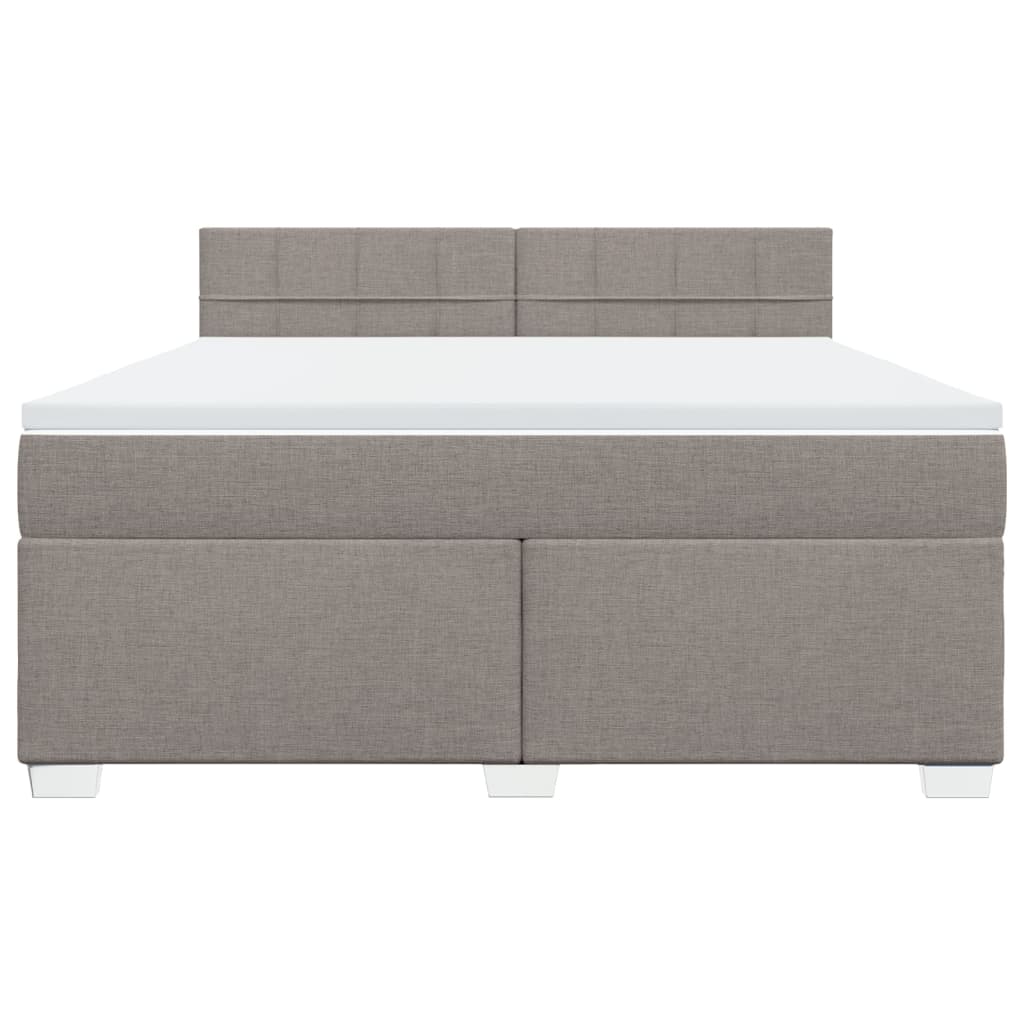 vidaXL Box Spring Bed with Mattress Taupe 180x200 cm Fabric