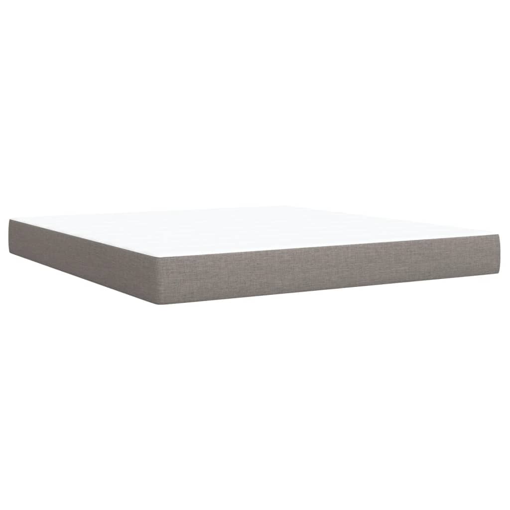 vidaXL Box Spring Bed with Mattress Taupe 180x200 cm Fabric