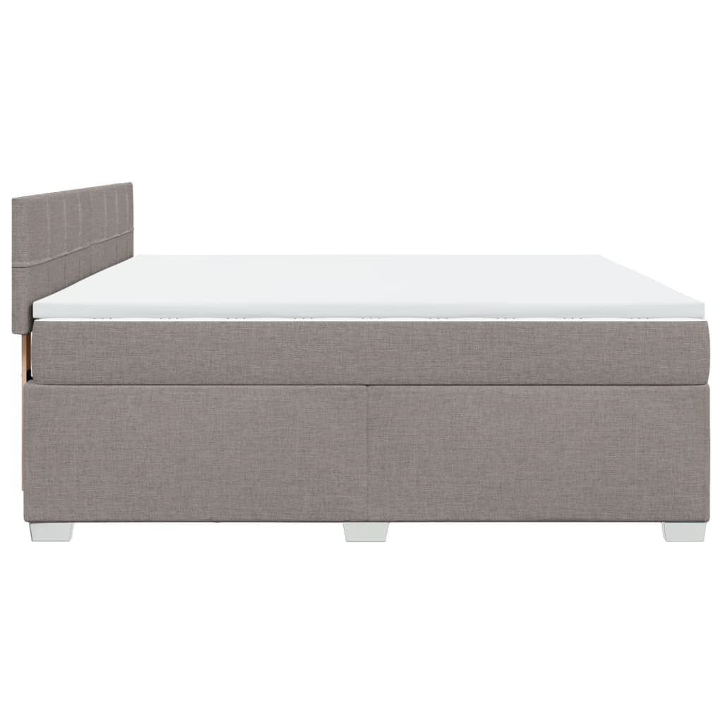 vidaXL Box Spring Bed with Mattress Taupe 180x200 cm Fabric