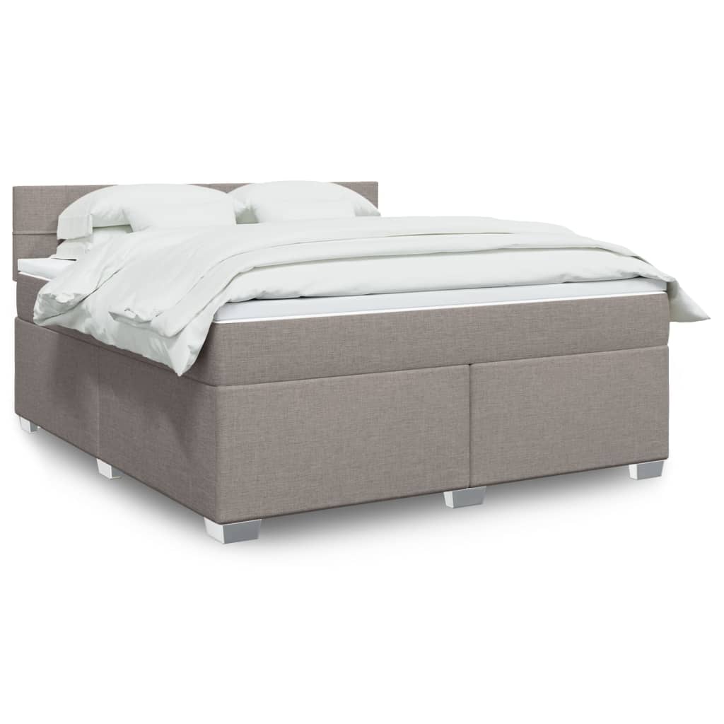 vidaXL Box Spring Bed with Mattress Taupe 180x200 cm Fabric