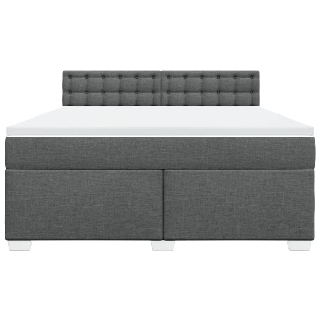 vidaXL Box Spring Bed with Mattress Dark Grey 180x200 cm Fabric