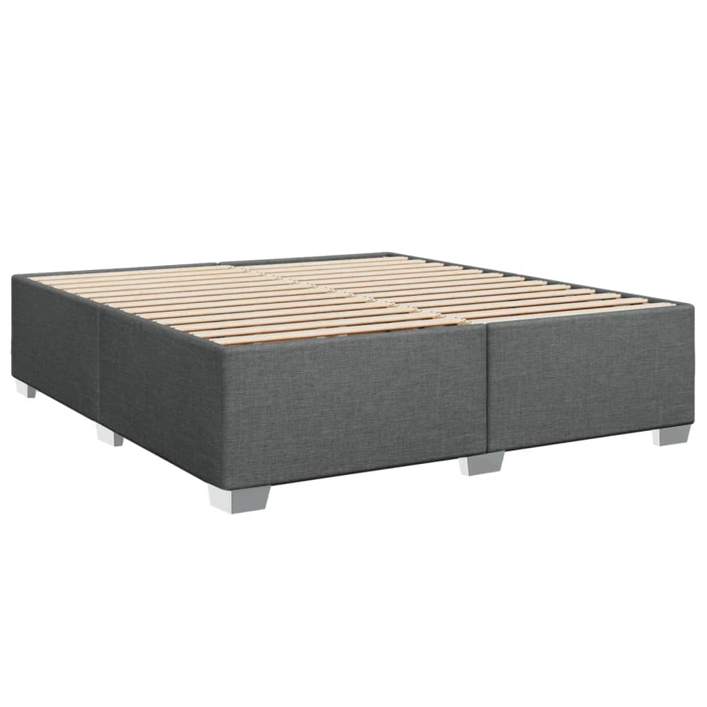 vidaXL Box Spring Bed with Mattress Dark Grey 180x200 cm Fabric