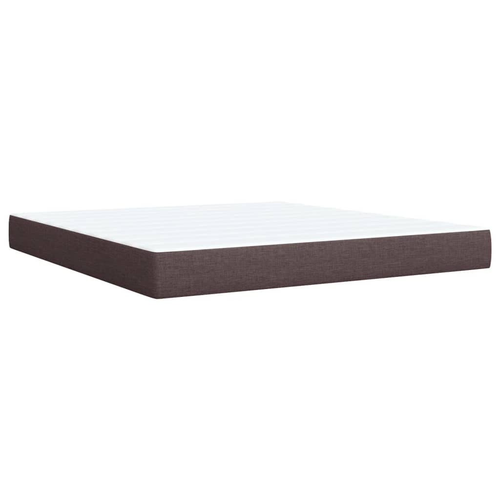 vidaXL Box Spring Bed with Mattress Dark Brown 180x200 cm Fabric