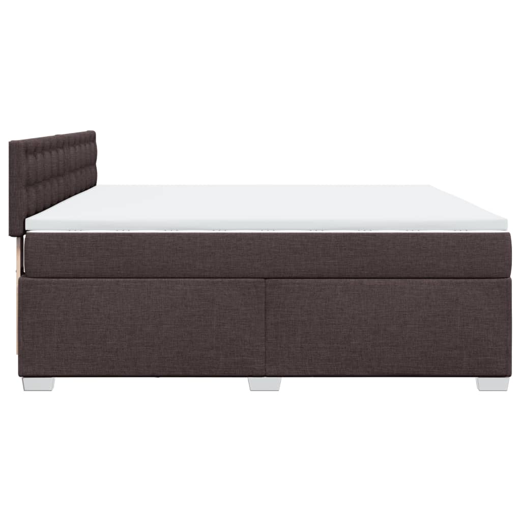 vidaXL Box Spring Bed with Mattress Dark Brown 180x200 cm Fabric