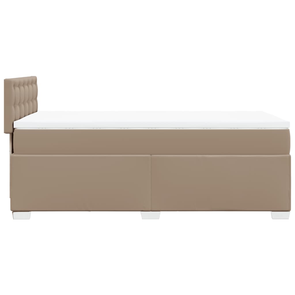 vidaXL Box Spring Bed with Mattress Cappuccino 90x200 cm Faux Leather