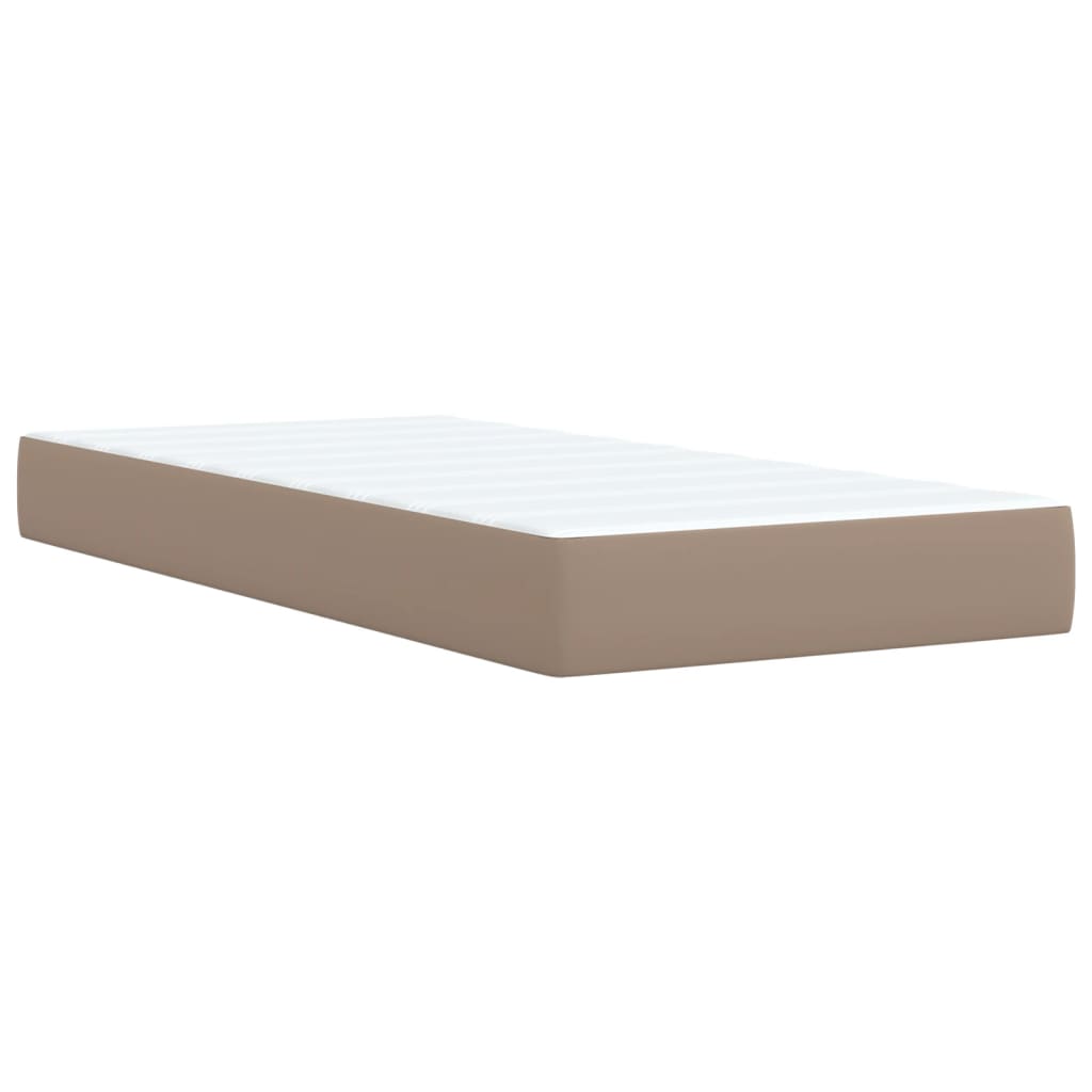 vidaXL Box Spring Bed with Mattress Cappuccino 90x200 cm Faux Leather