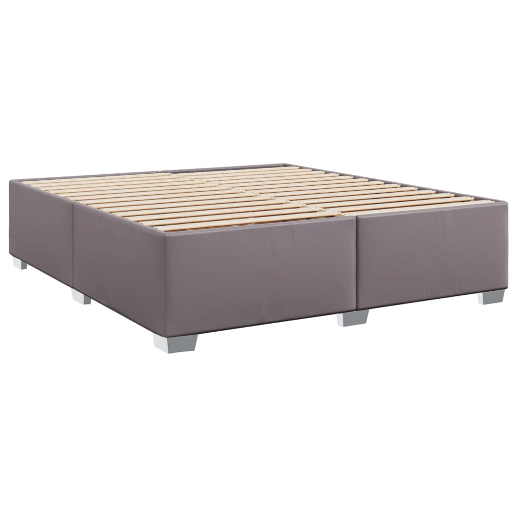 vidaXL Box Spring Bed with Mattress Grey 180x200 cm Faux Leather