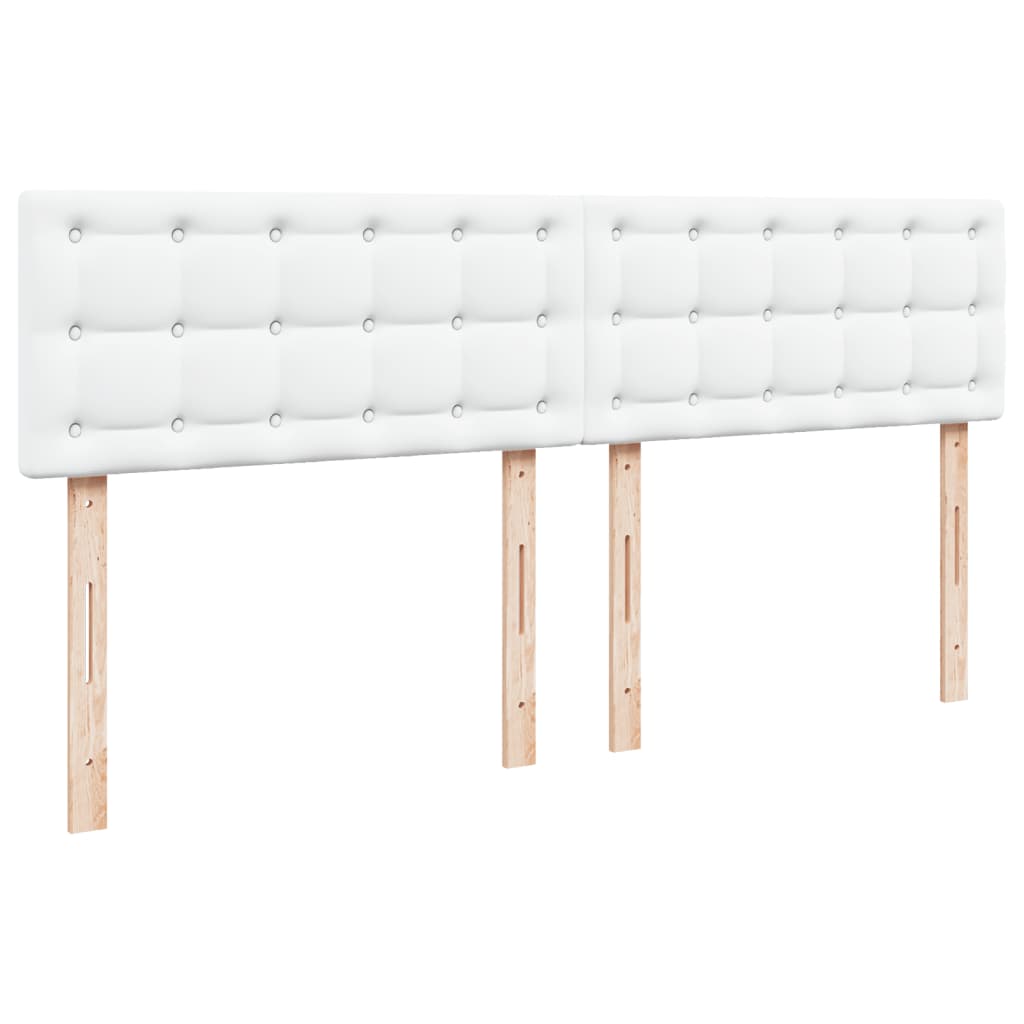 vidaXL Box Spring Bed with Mattress White 200x200 cm Faux Leather