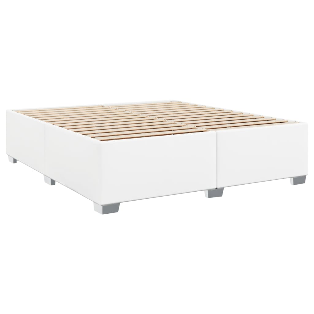 vidaXL Box Spring Bed with Mattress White 200x200 cm Faux Leather