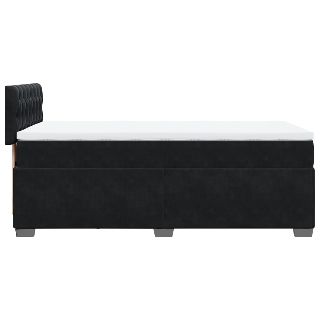 vidaXL Box Spring Bed with Mattress Black 80x200 cm Velvet