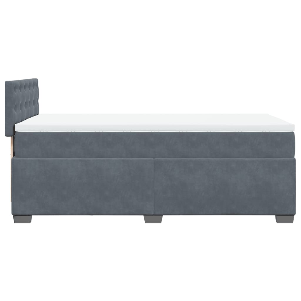 vidaXL Box Spring Bed with Mattress Dark Grey 80x200 cm Velvet