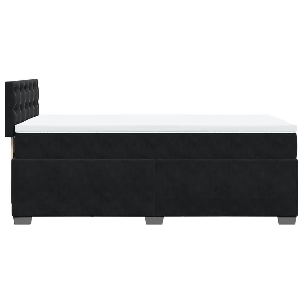 vidaXL Box Spring Bed with Mattress Black 80x200 cm Velvet