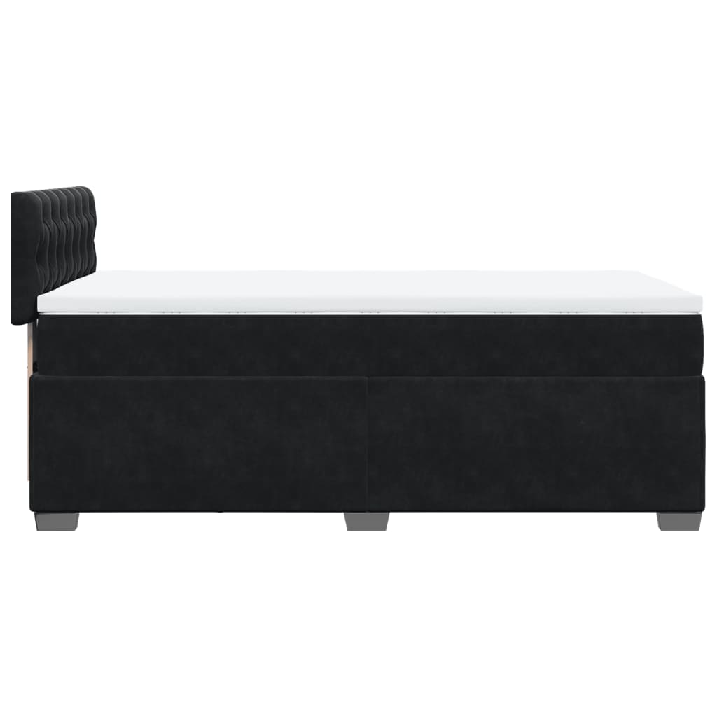 vidaXL Box Spring Bed with Mattress Black 90x190 cm Velvet