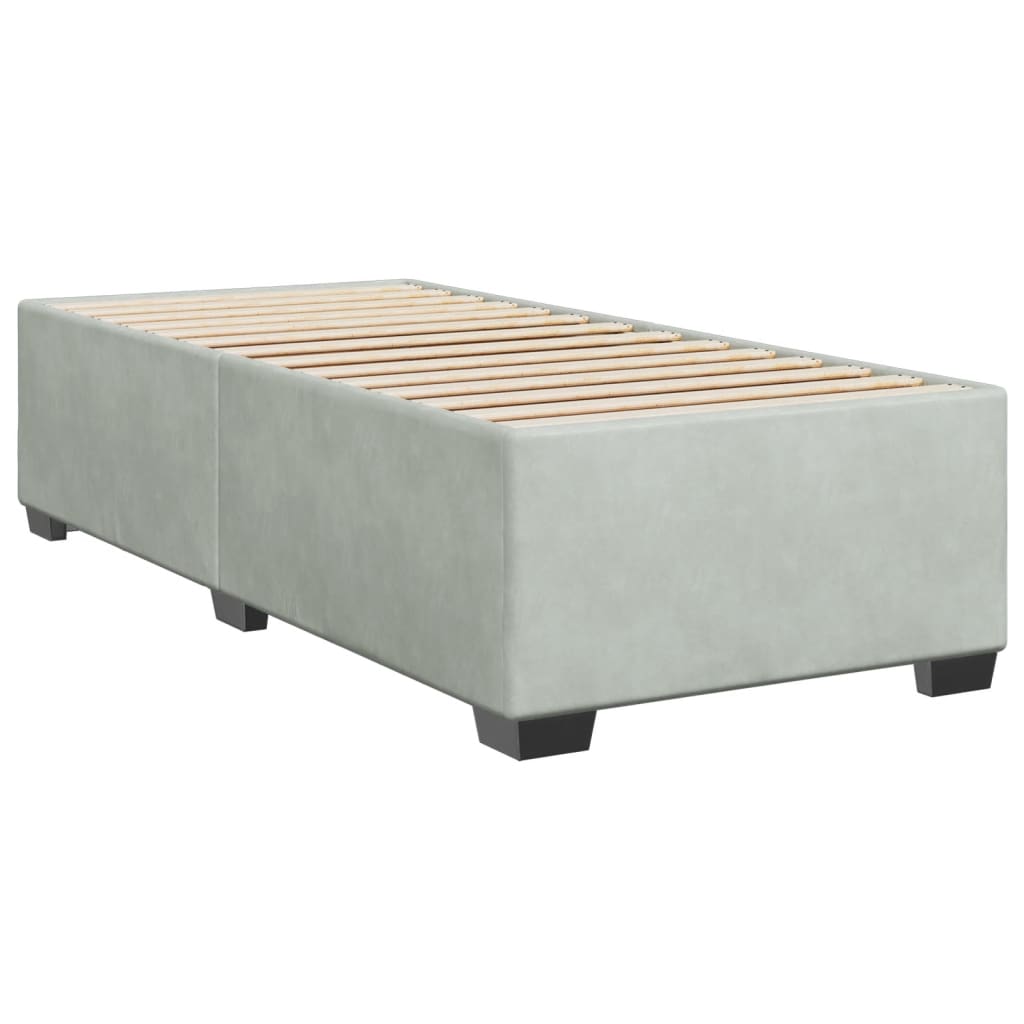 vidaXL Box Spring Bed with Mattress Light Grey 90x190 cm Velvet