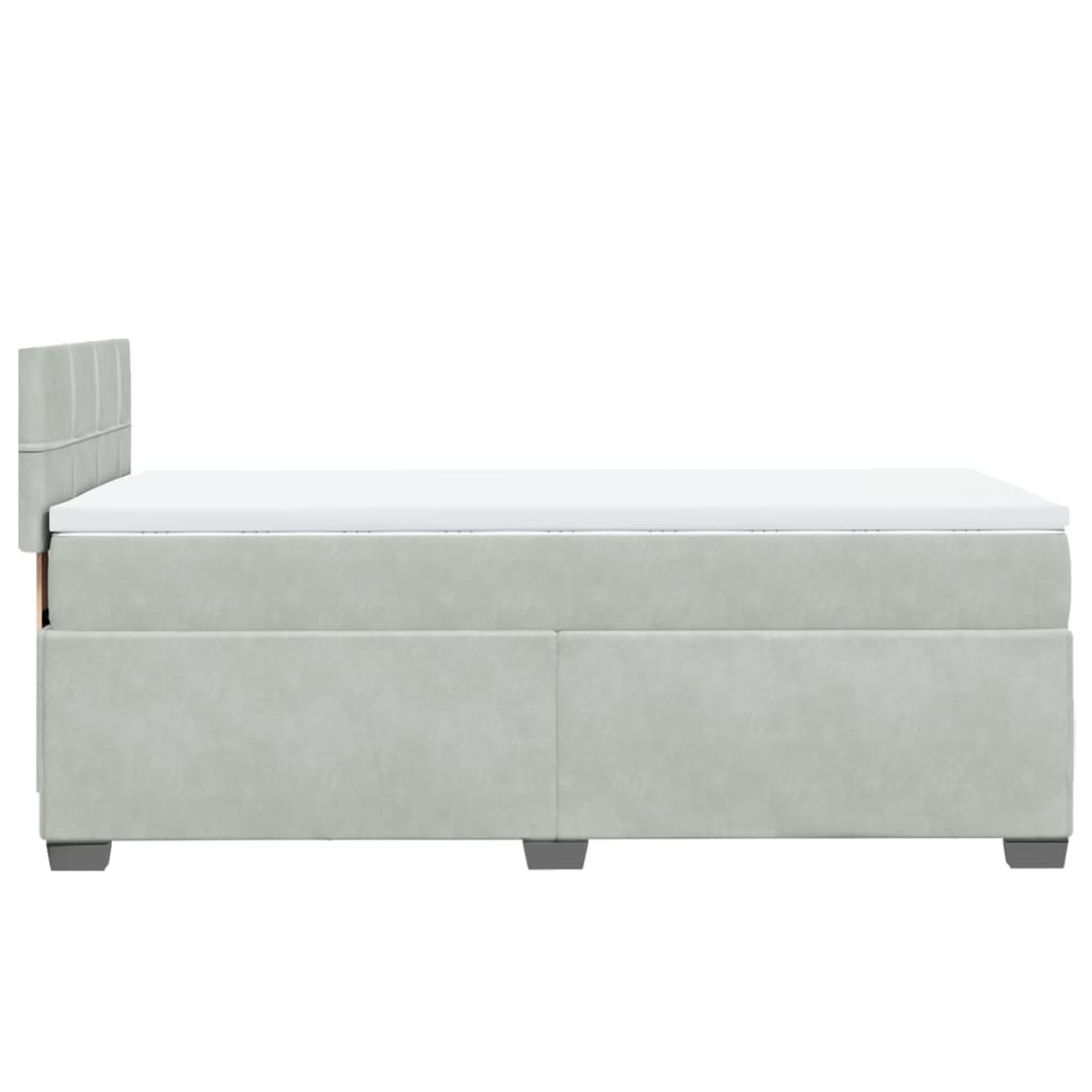 vidaXL Box Spring Bed with Mattress Light Grey 90x190 cm Velvet