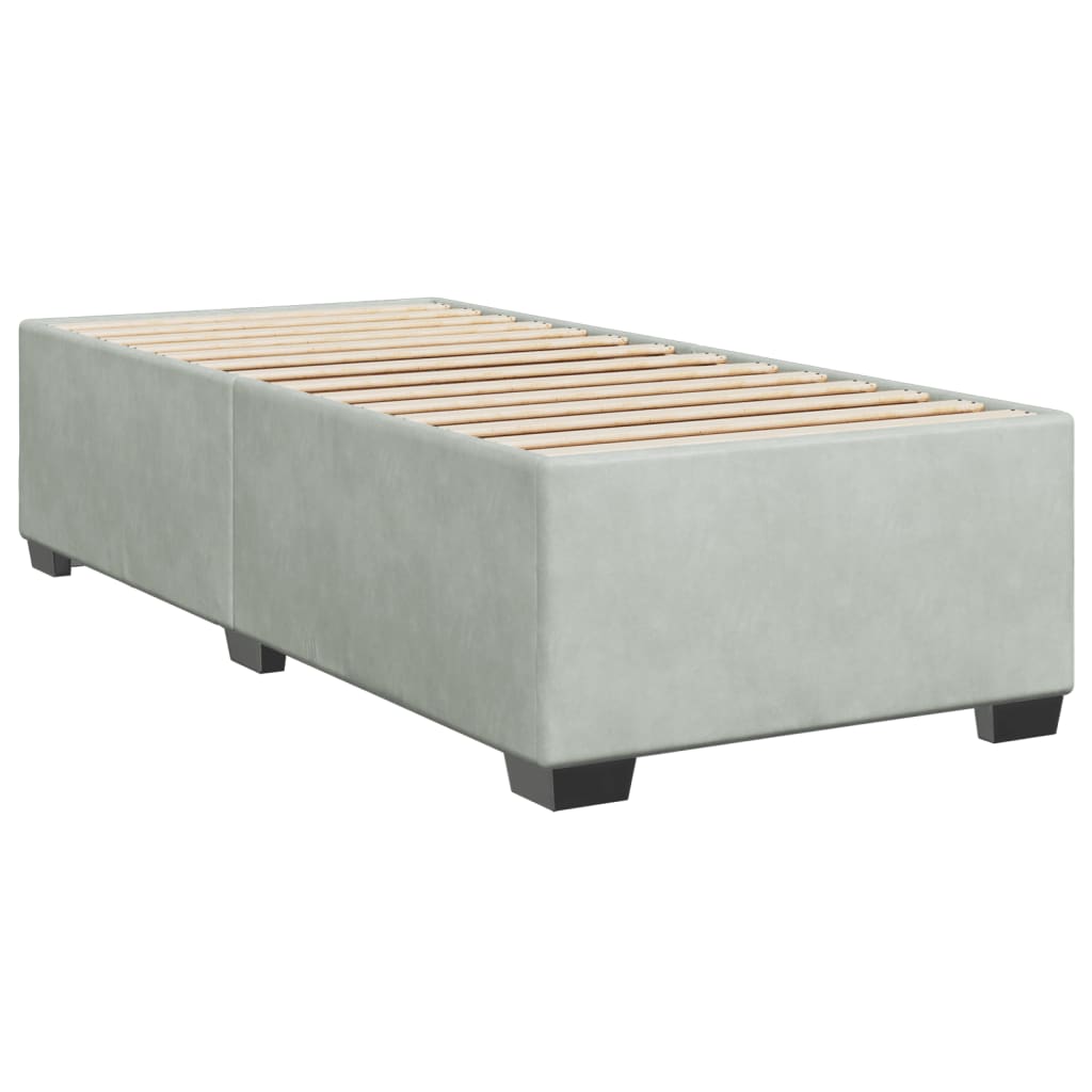 vidaXL Box Spring Bed with Mattress Light Grey 100x200 cm Velvet