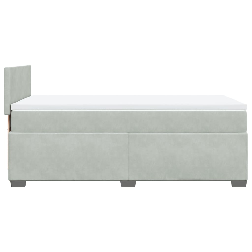 vidaXL Box Spring Bed with Mattress Light Grey 100x200 cm Velvet