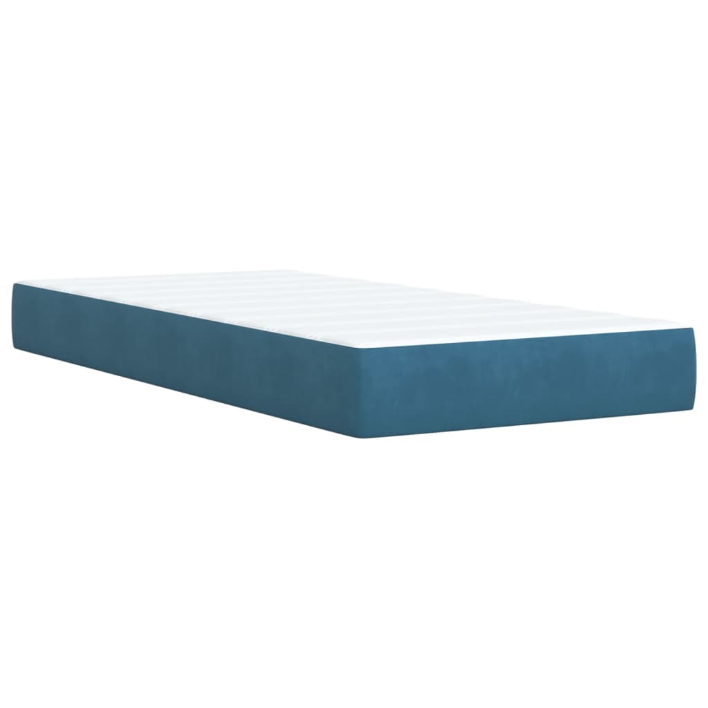 vidaXL Box Spring Bed with Mattress Dark Blue 100x200 cm Velvet