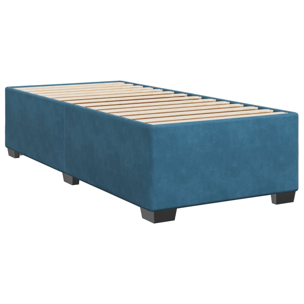 vidaXL Box Spring Bed with Mattress Dark Blue 100x200 cm Velvet