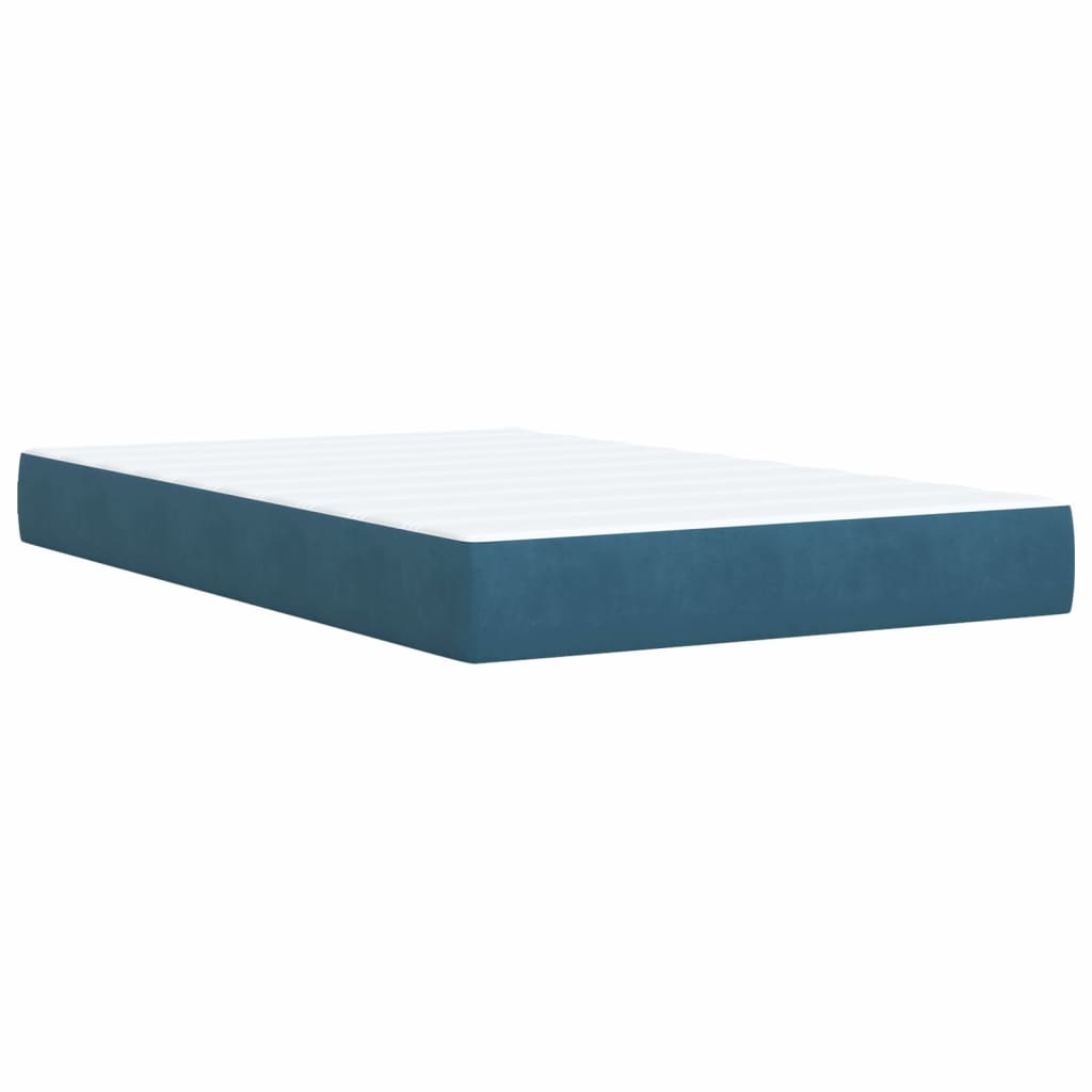 vidaXL Box Spring Bed with Mattress Blue 120x200 cm Velvet