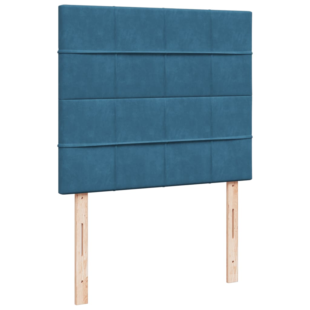 vidaXL Box Spring Bed with Mattress Blue 120x200 cm Velvet